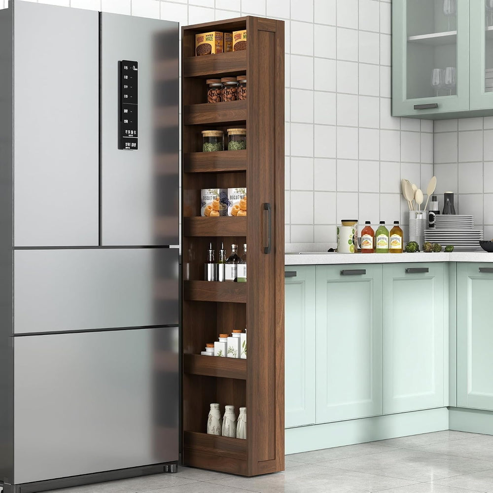 KEIKI 7 Tier Pull-Out Kitchen Pantry Storage Cabinet, Multi-Tier Single-sided...
