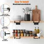 4 Pack Garage Storage System Hooks-14in Heavy Duty Tool Organizer Wall Mount Hangers, Garage Storage Utility Hooks for Car Tires, Chairs, Ladders, Ropes, Garden Tools, Power Tools
