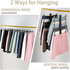 Skirt Hangers Space Saving,6 Tier Closet Organizers & Storage,Wooden Magic Hanger & Hanger with Clips,Pants-Hangers-Space-Saving for Hanging Pants Shorts Scarf Jeans（4 Piece）