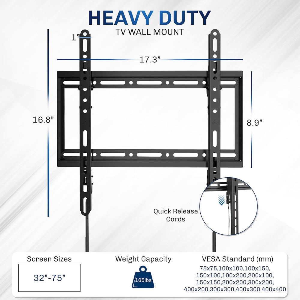 VIVO Black TV Wall Mount with Tilt for 32 to 75 inch Screens, MOUNT-VW075T | ...