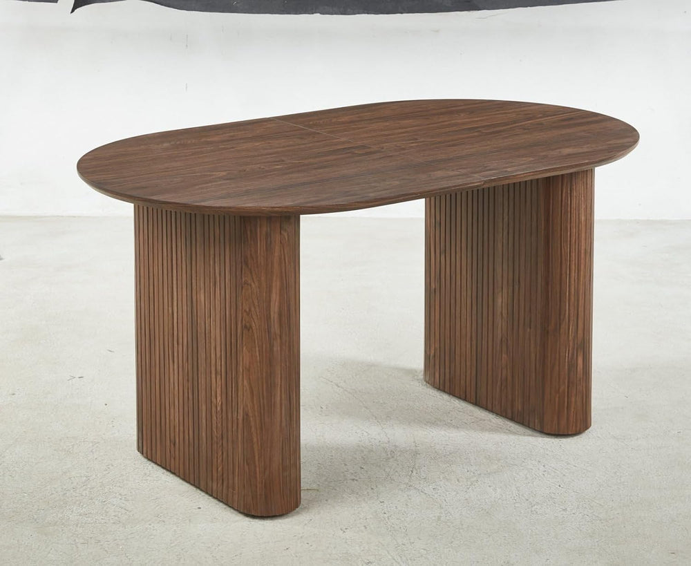 Expandable Dining Table,Wood Extendable Dining Room Kitchen Dinner Table, Lon...