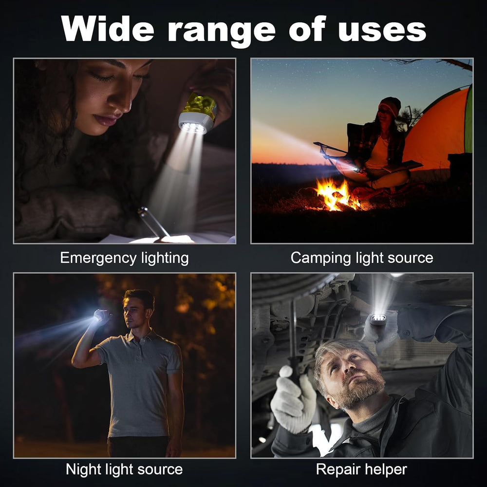 30 Pcs Hand Crank Flashlight 3 LED White Light Hand Press Torch No-Battery Fl...