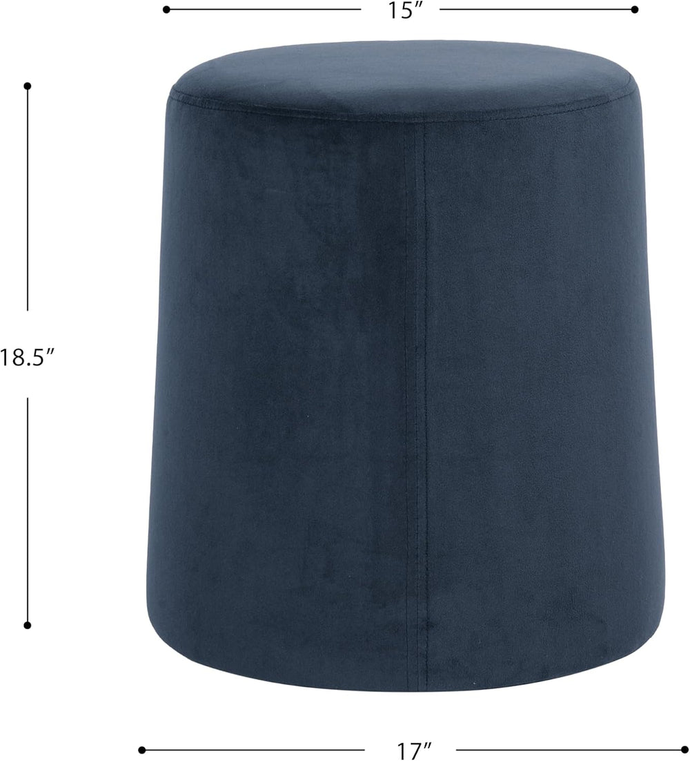 Spatial Order 17" Organic Shape Ottoman - Blue Velvet