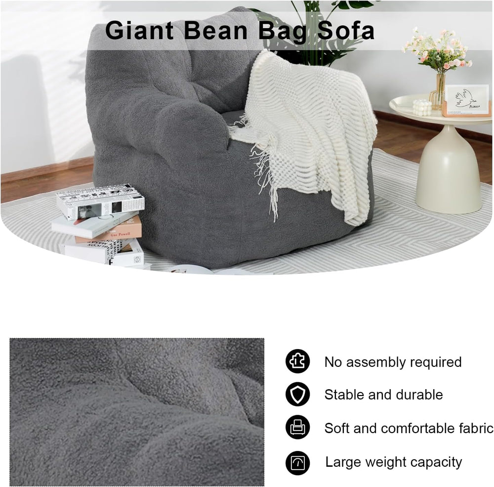 DKLGG Bean Bag Chairs for Adults, Giant Bean Bag Chair with Filler Included F...