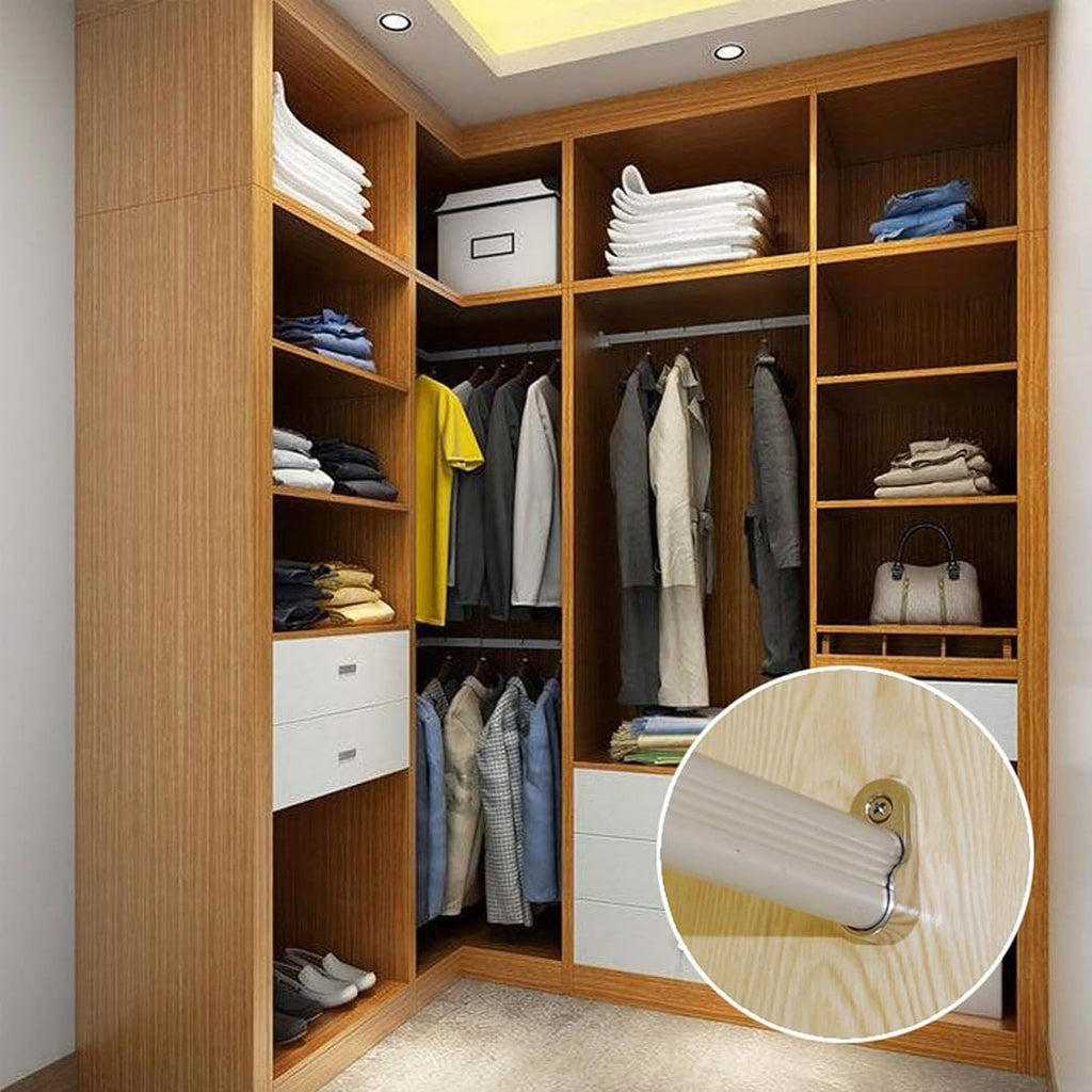 Oval Silver Tube Holder for Wardrobe - Adjustable Clothes Organizer Elegant Design and Modern Style - Storage Accessory for Standard Size Wardrobes