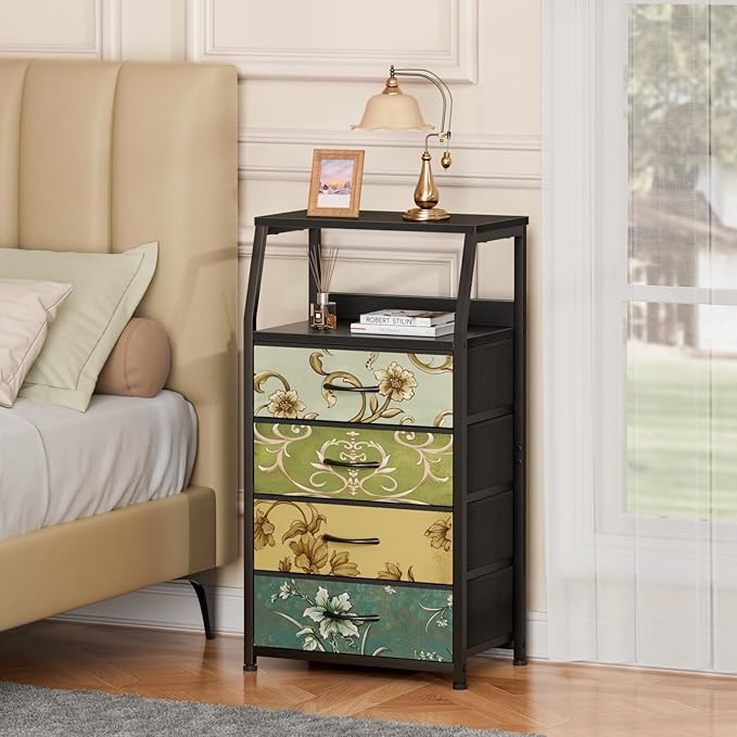 Furnulem Retro Dresser for Bedroom, Small Dresser for Closet, Vintage Nightst...