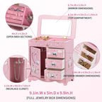 Children Jewelry Box For Girls Pink Princess Castle Girls Little Girl Birthday Christmas girl jewelry box