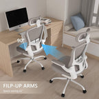 Office Chair, High Back Ergonomic Desk Chair, Breathable Mesh Desk Chair with Adjustable Lumbar Support and Headrest, Swivel Task Chair with flip-up Armrests, Executive Chair for Home Office