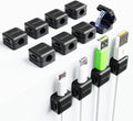 12-Pack Magnetic Cable Clips, Adhesive Cord Holder for Desk, Nightstand, Wall, Car - Organizes USB/HDMI/Charger Cables (No Residue, Black)