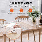 VEVOR Plastic Table Cover, 42 x 60 Inch 2.0 mm Thick Clear PVC Desk Mat Protector, Waterproof & Easy Cleaning Desk Pad Tablecloth, for Office, Dresser, Dining Room, Night Stand