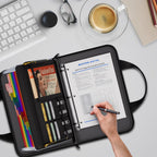 Fireproof Accordion File Organizer with Binder, 1 Inch D Rings Hold up 225 Sheets of 8.5" x 11", 13 Pocket Colorful Expanding File Folder with Zipper & Labels, Portable Travel Safe Storage