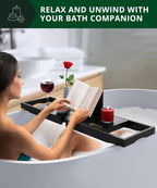 ROYAL CRAFT WOOD Premium Bathtub Tray - Expandable Bath Tray for Tub - Luxury Bathtub & Bathroom Accessories