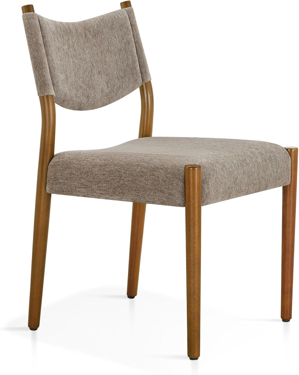 KISLOT Dining Chairs Set of 4, Ergonomic Upholstered Wood Chairs, Brown | Mid...