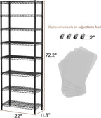 SINGAYE 8 Garage Heavy Duty Shelving Unit Kitchen Pantry Close Home Organizers and Storage Bathroom Shelf Laundry Room Organization Industrial Book Metal Wire Adjustable Shelves