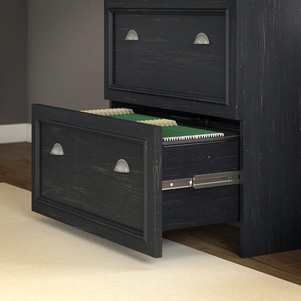 Bush Furniture Lateral File Cabinet with Antique Pewter Accents | Fairview Co...