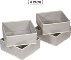 DIOMMELL Foldable Cloth Storage Box Closet Dresser Drawer Organizer Fabric Baskets Bins Containers Divider for Clothes Underwear Bras Socks Clothing,Set of 4 Grey 400
