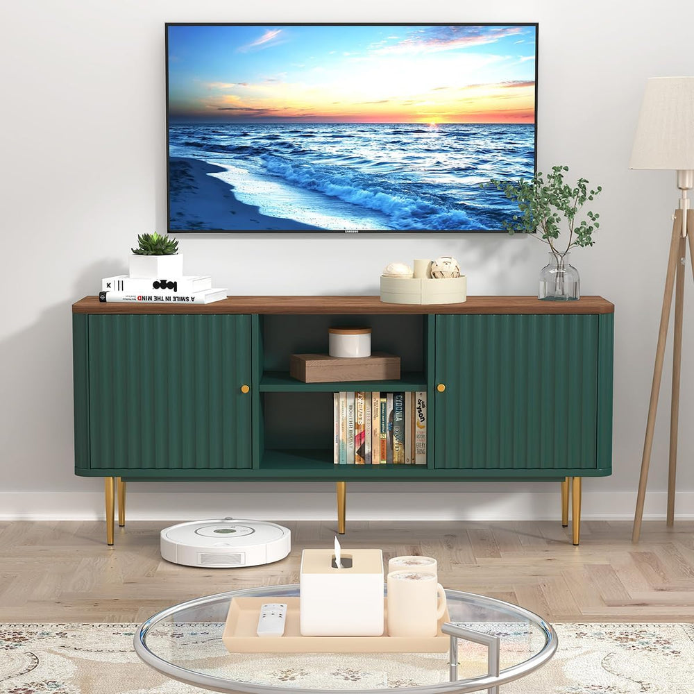 ARTPOWER 55" Mid Century Modern Fluted TV Stand for TVs up to 65 Inch,Gr...