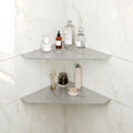 FerdY 2-Pack 10" Brushed Nickel Recessed Corner Shower Shelf, for Tiled Bathroom Walls, Floating Shower Shelf, 304 Stainless Steel Shower Caddy Storage Shelves, No Drilling Required, Irregular Diamond