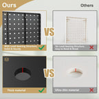 FZK Pegboard 32"*32",Black Pegboard 4pcs and 46 Peg Board Hooks with Strong Ribs Back Holds up for 200Ib,Peg Board Organizer for Walls for Garage Workshop Office