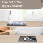 Countertop and Vanity Tray - 11.7" Silicone Bathroom Tray Countertop, Dish Soap Trays for Kitchen Counter, Sink Organizer Caddy Accessories, Toilet Plant Shower Makeup Mat Oil Holder