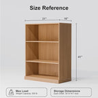 41" Wooden Bookshelf, 2 Shelves Bookcase, Modern Bookshelf with Adjustable Shelf for Home Office, Study Room, Oak
