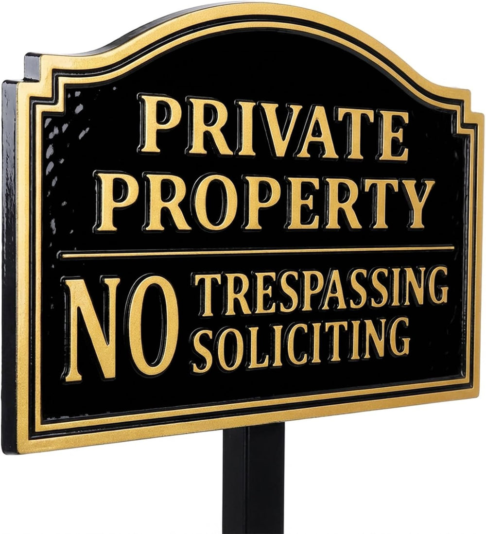 Private Property No Trespassing Sign, No Soliciting Yard Sign, A602