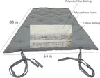 D&D Futon Furniture Gray Full Size Traditional Japanese Floor Rolling Mattress Tatami Topper Mat Sleepover Guest Bed, Foldable Cotton Cushion Pad Yoga Meditation