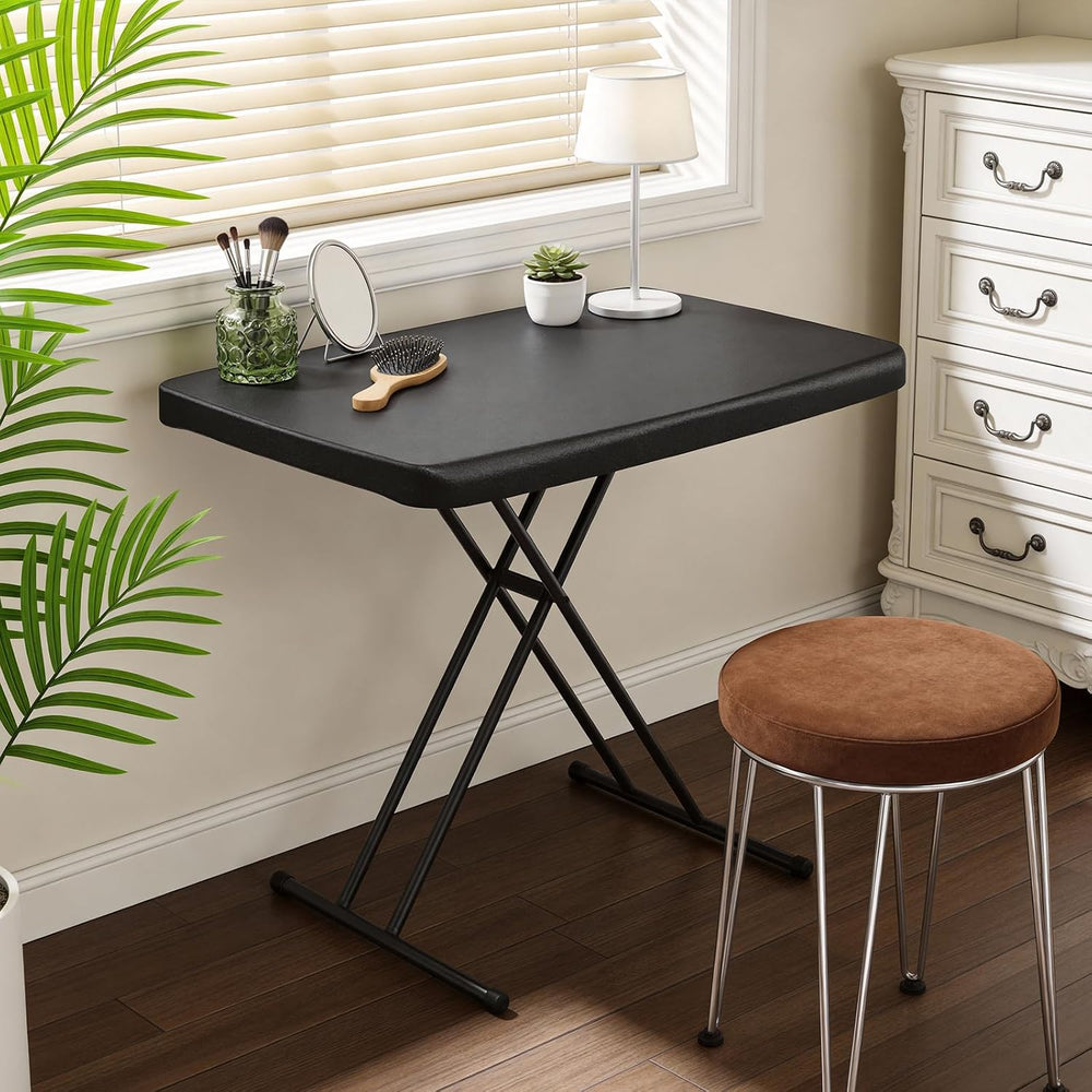 30 Inch Folding Table, Adjustable Height TV Tray for Small Spaces, Heavy Duty...