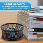 2 Pack Mesh Paper Clip Holder,Paperclip Holders for Desk Binder Wire Mesh Bowls,Paper Clips Holder for Desk,Paper Clip Dispenser,Paper Clip Organizer Office ﻿
