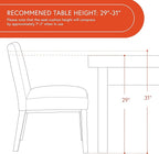 HomePop Kolbe Upholstered Dining Chair - Stain-Resistant Woven Fabric, 19.5" Seat Height, Ideal for 29-31 Inch Tables (Single Pack)