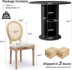 SoarFlash Kitchen Table and Chairs for 2, 31.5" Dining Table Set for 2 with Upholstered Chairs, 3 Piece Kitchen Table Set with Storage Shelf for Small Space, Apartment