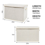 Mayniu Kids Toy Storage Box Chest with Lid, Sturdy Toy Bin Organizer for Kids, Girls, Boys, Living Room, Nursery, Bedroom, Playroom 25"x13" x16" (Beige)