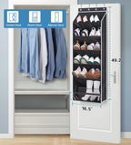 Over the Door Shoe Organizer Fit Big Shoes Large Shoe Rack for Door Hanging Shoe Organizer for Closet Door Storage Boots, Black