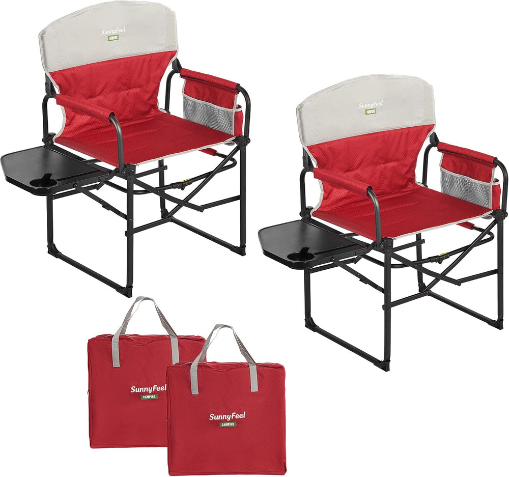 SUNNYFEEL Oversized Directors Camping Chair for Adults with Side Table