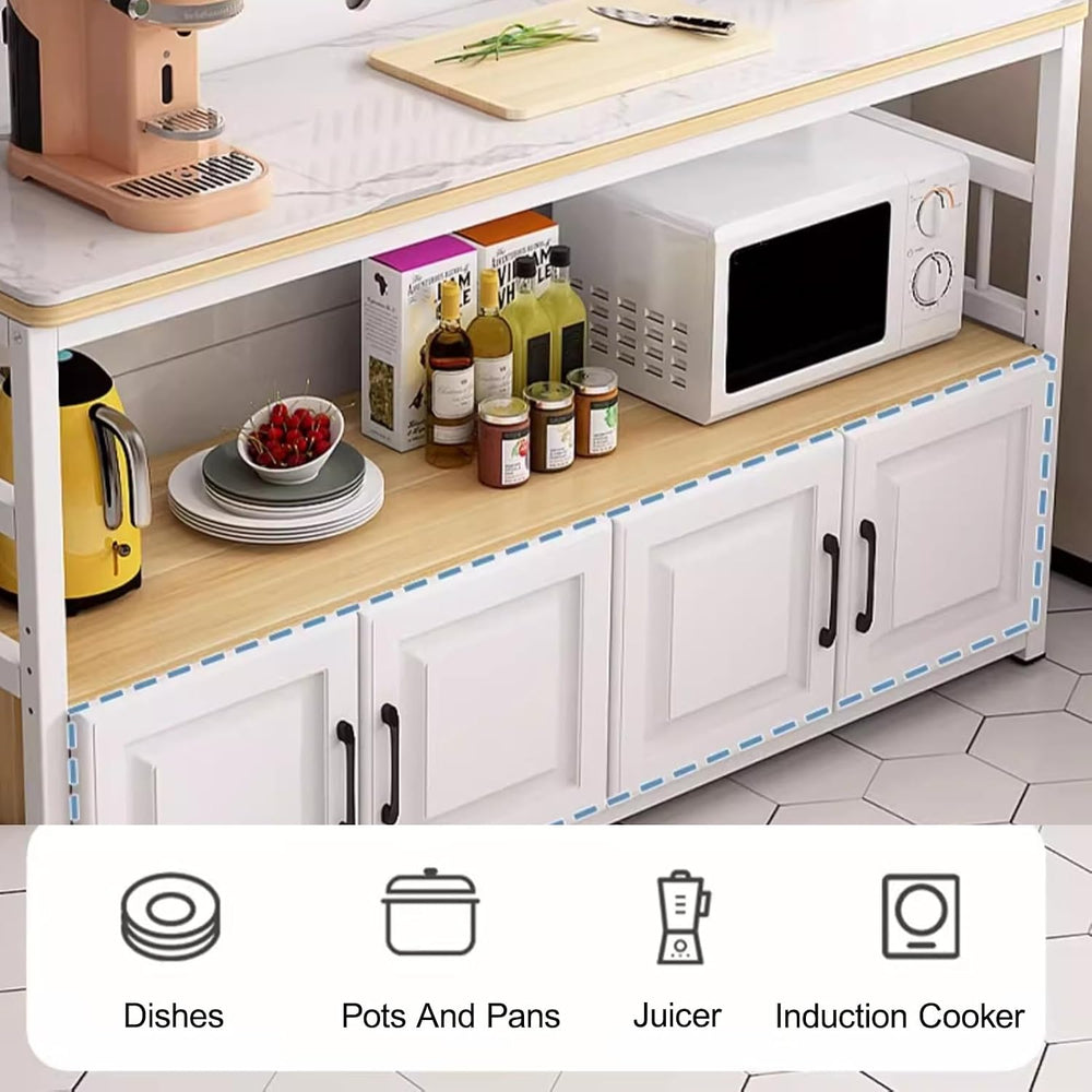 Kitchen Pantry Storage Cabinet with Drawer, Farmhouse Tall Food Large Wood Pa...