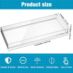 Maitys 3 Pcs Acrylic Vanity Tray Bathroom Tray for Serving Vanity Makeup Organizer Clear Hand Towel Kitchen Countertop Makeup Perfume Cosmetics Organizer Valentine Gift (11.8 x 5 Inch)