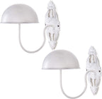 MyGift Hat Display Wall Mount,Set of 2 Wall-Mounted Black Metal Hat & Wig Display Racks (White)