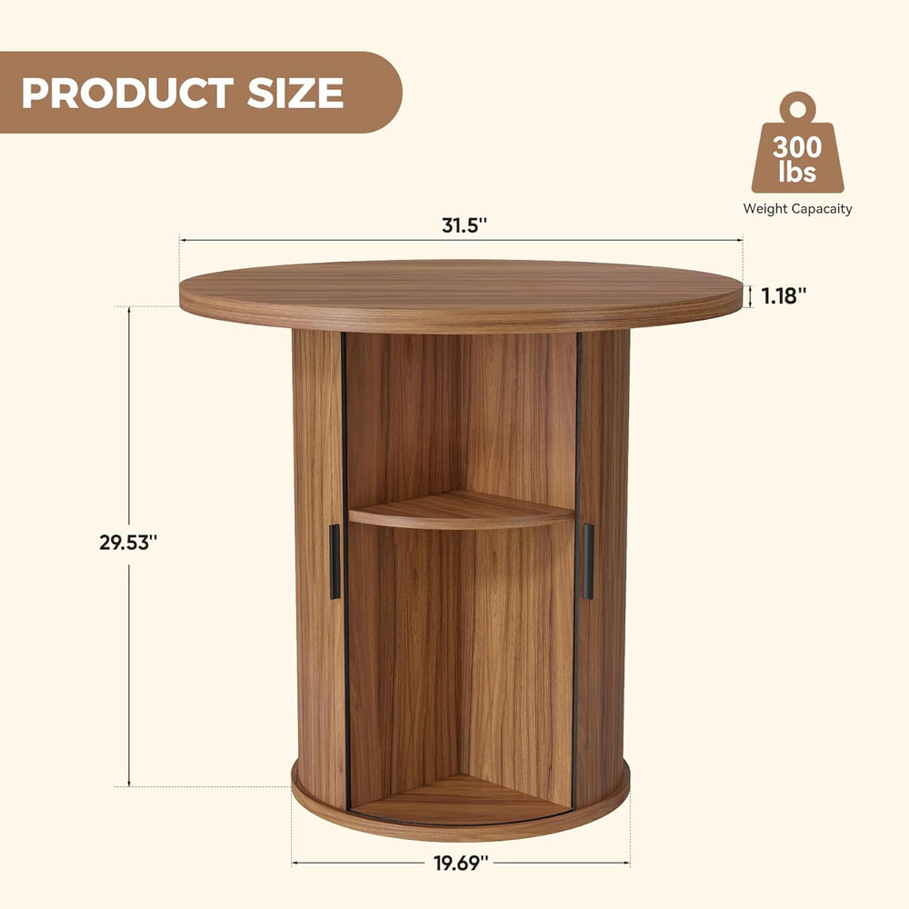 Nalupatio 31.5 Inch Round Dining Table for 2, Versatile Two-Person Kitchen Ta...