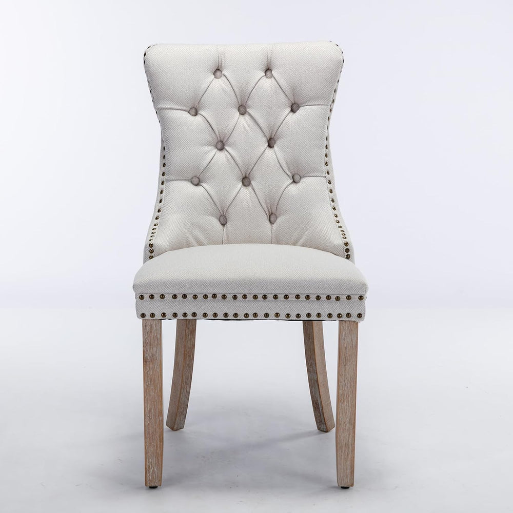 Ball & Cast Contemporary Upholstered Dining Chairs Set of 2, Button Tufte...
