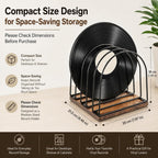 Vinyl Record Storage Holder, Wooden Record Stand Organizer for Vinyl Records & LPs, Magazine Holder, CD Storage, DVD Storage, CD Holder, Album Organizer Shelf for Home, Living Room, Music Room