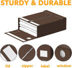 SpaceAid 8 Pack Bed Sheet Organizers and Storage, Foldable Linen Closet Organizer, Set Folder Keeper With Window XL (Queen & King Size) Bedding Container (Brown)