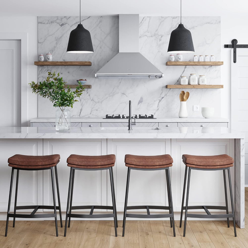 Nathan James Arlo Modern Backless Upholstered Kitchen Counter Bar Stool with ...