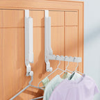 BAKON Over The Door Hanger Folding Clothes Drying Rack, Folding Hanging Coat Rack for Indoor Laundry Room Compact Small Space Foldable Portable Clothing Hanger Hook Collapsible (Wihte-4(Upgraded))