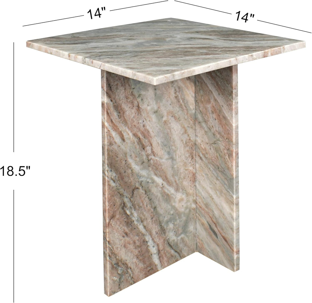 Eyely BTM1104A Thorne 18.5" Contemporary Natural Marble Handmade T-Shape...