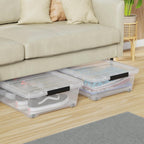 3 Packs 40 L Plastic Underbed Storage Containers with Lids, Clear Latching Bin Box with wheels