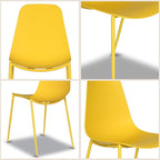 Poly & BARK Isla Modern Kitchen Chairs Set of 4 - Plastic Dining Chair with Metal Legs - Quick Assembly Simple Cafe Chairs Plastic for Indoor or Outdoor - Sunburst Yellow