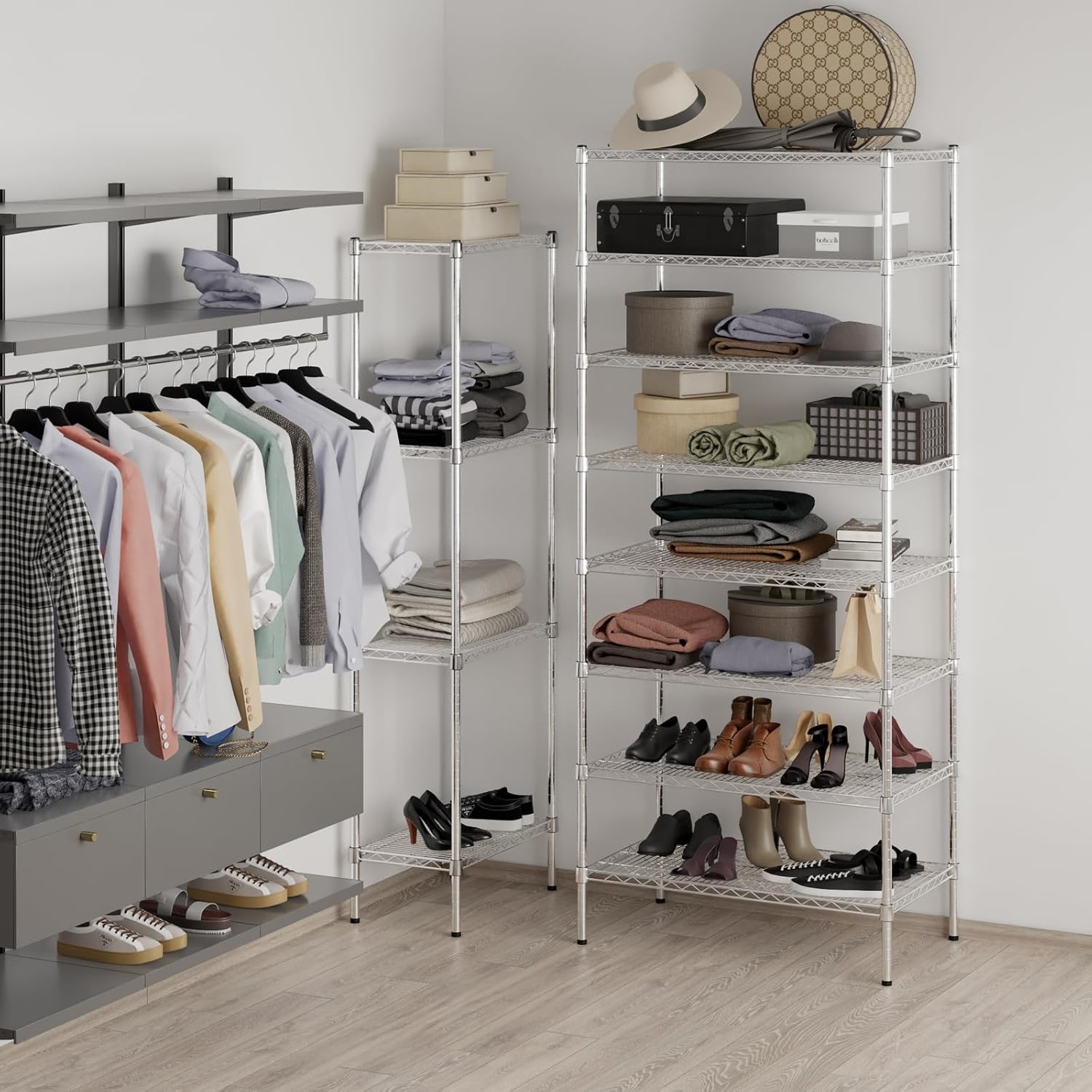 21" Deep x 36" Wide x 86" Height Wire Shelving Kit | 8-Tier | NSF Commercial Storage Rack Unit