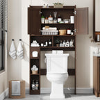 Over The Toilet Storage Cabinet, Farmhouse Storage Cabinet Over Toilet with Barn Door，Home Space-Saving Toilet Rack, for Bathroom, Restroom, Laundry