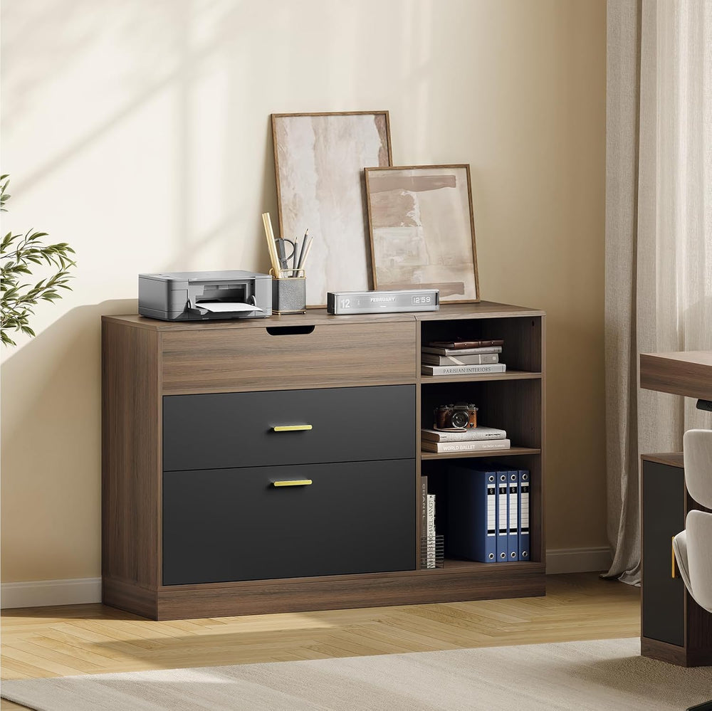 ModernMate Office File Cabinet w/ 2 Drawers, 47.2" Flip - Top Lateral Fi...