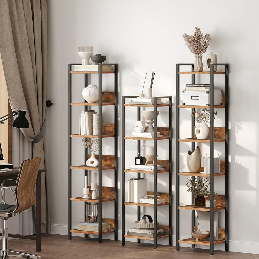 MAHANCRIS Bookshelf, 5-Tier Bookcase, Standing Book Shelf for Small Space, St...